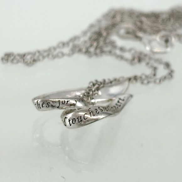 Vintage Sterling Silver 925 True Friend Quote Heart Pendant ONLY - Picture 4 of 5